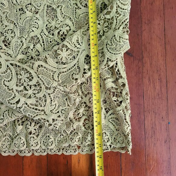 Chartreuse Lace Blouse - sz X-Small - Picture 4 of 5